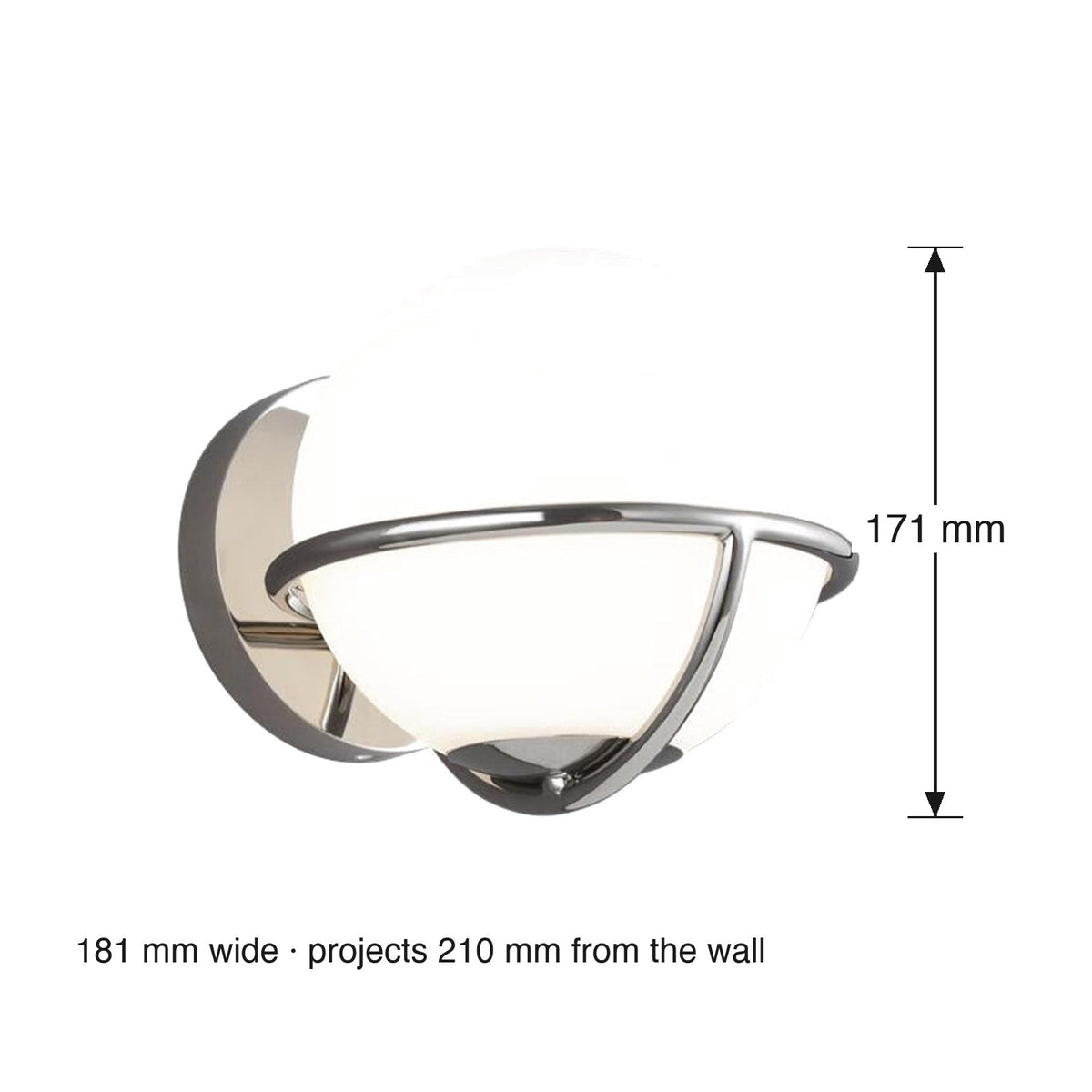 Apollo Vanity Wall Sconce by Visual Comfort dimensions in millimetres