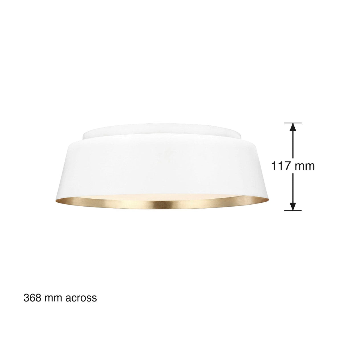 Asher 3 Light Flush Ceiling Mount by Visual Comfort dimensions in millimetres