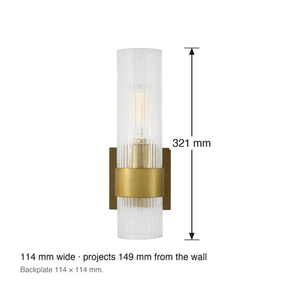 Geneva Wall Sconce by Visual Comfort dimensions in millimetres