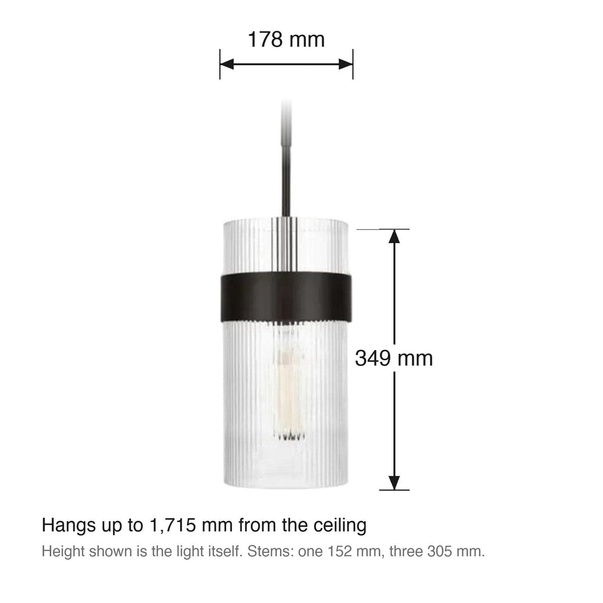 Geneva Large Pendant by Visual Comfort dimensions in millimetres
