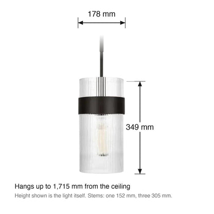 Geneva Large Pendant by Visual Comfort dimensions in millimetres