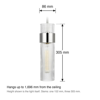 Geneva Medium Pendant by Visual Comfort dimensions in millimetres