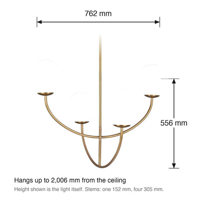 Galassia 4 Light Pendant by Visual Comfort dimensions in millimetres