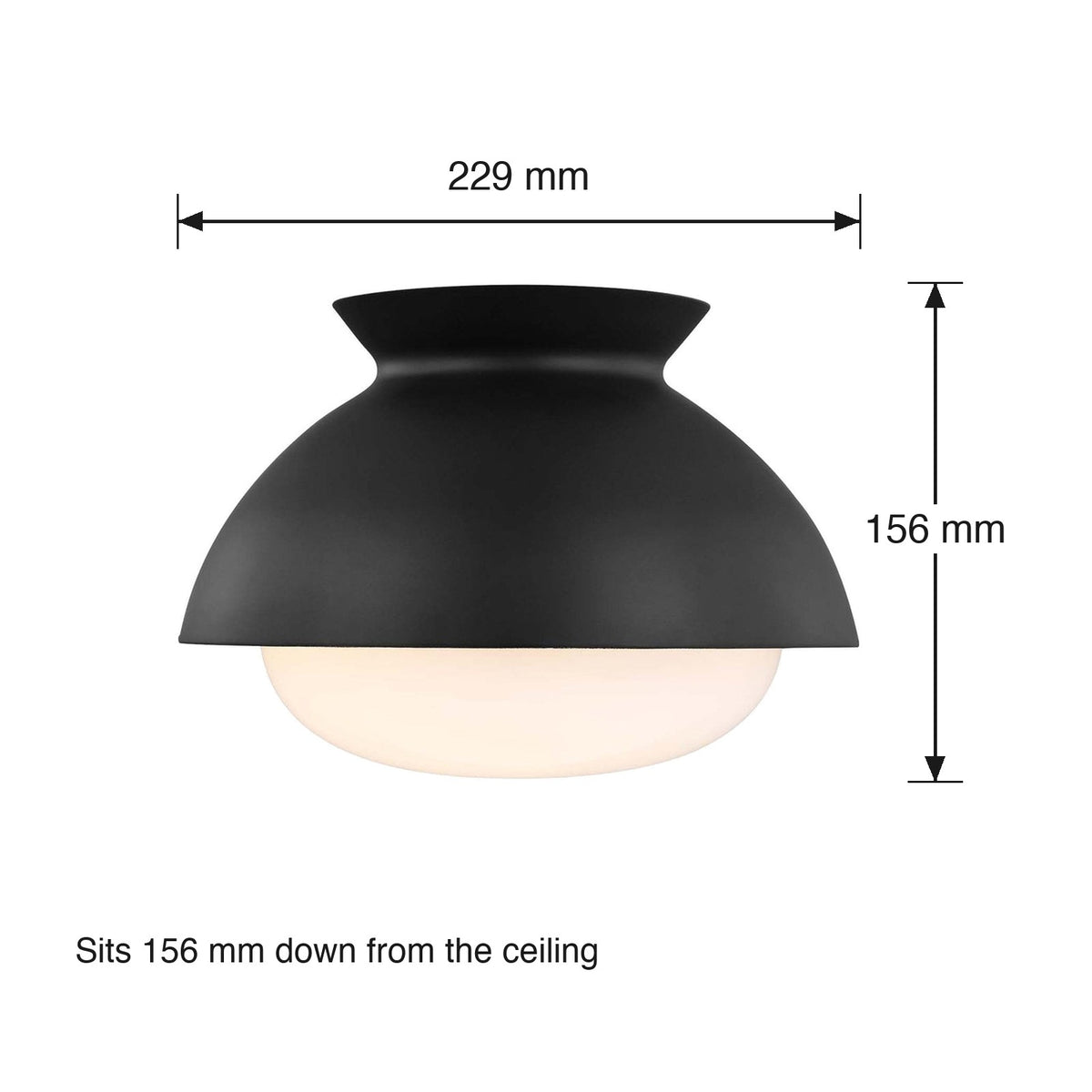 Lucerne Flush Ceiling Mount by Visual Comfort dimensions in millimetres