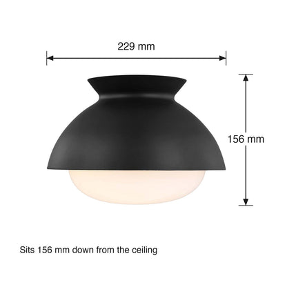 Lucerne Flush Ceiling Mount by Visual Comfort dimensions in millimetres