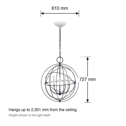 Bayberry 5 Light Chandelier by Visual Comfort dimensions in millimetres