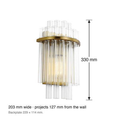 Beckett Wall Sconce by Visual Comfort dimensions in millimetres
