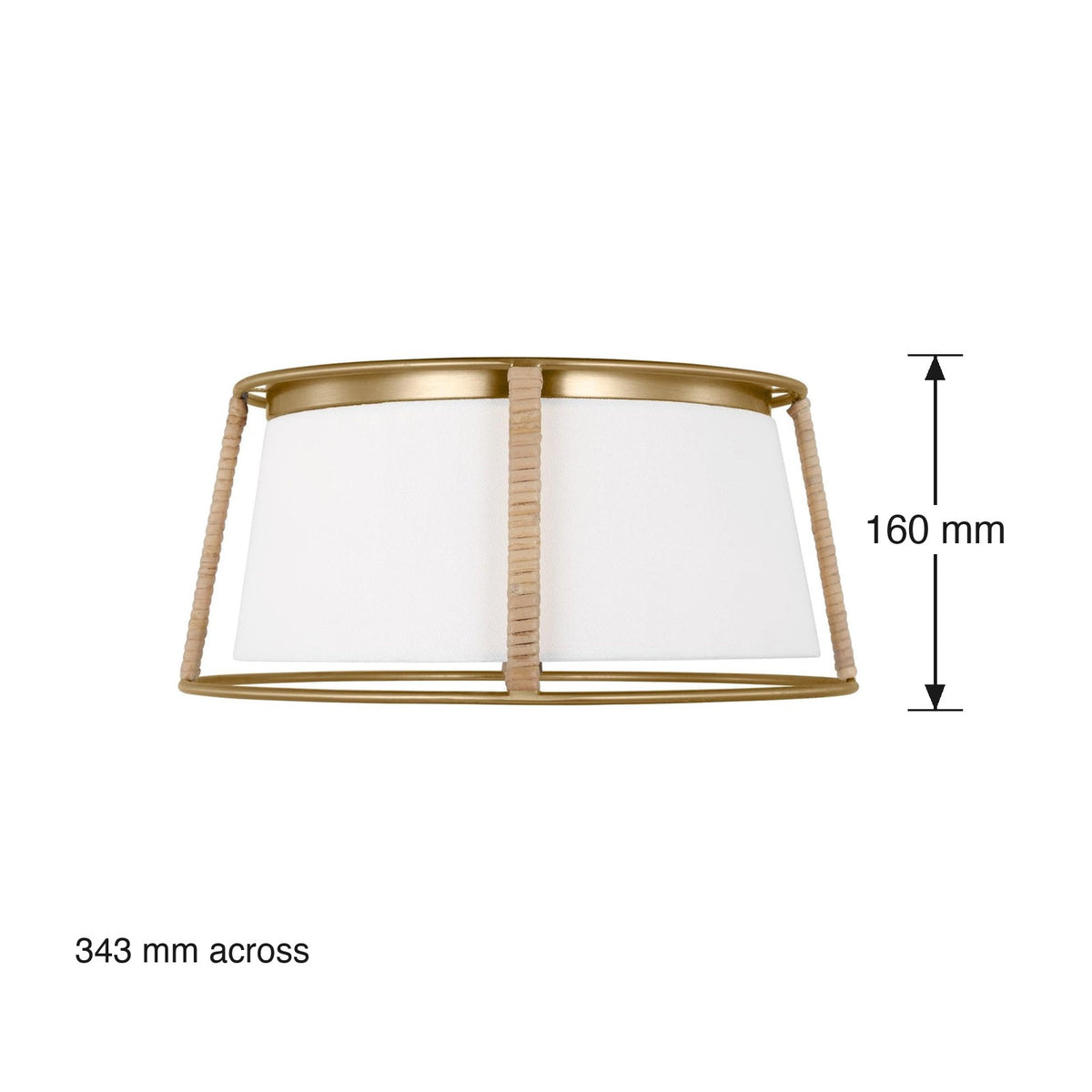 Cortes 2 Light Flush Ceiling Mount by Visual Comfort dimensions in millimetres