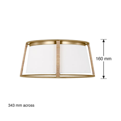 Cortes 2 Light Flush Ceiling Mount by Visual Comfort dimensions in millimetres