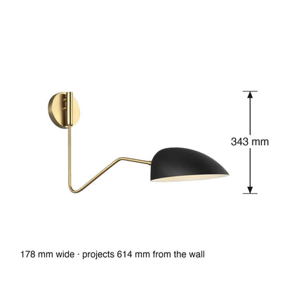 Jane Wall Sconce by Visual Comfort dimensions in millimetres