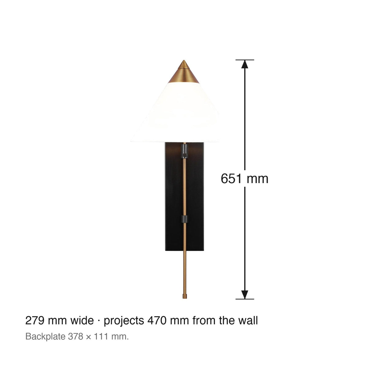 Franklin Wall Sconce by Visual Comfort dimensions in millimetres
