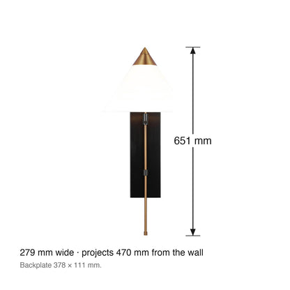 Franklin Wall Sconce by Visual Comfort dimensions in millimetres
