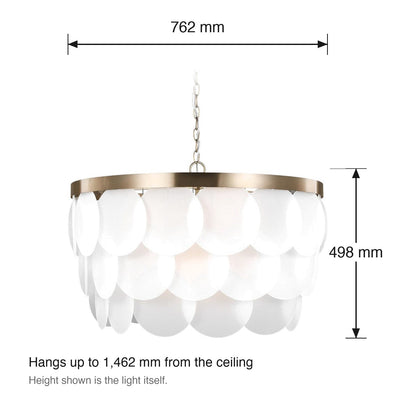 Mellita Large 8 Light Chandelier by Visual Comfort dimensions in millimetres