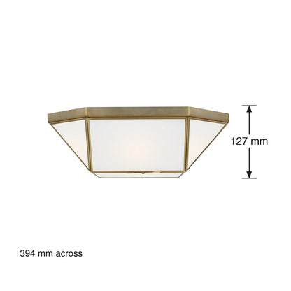 Morrison 2 Light Semi-Flush Ceiling Mount by Visual Comfort dimensions in millimetres