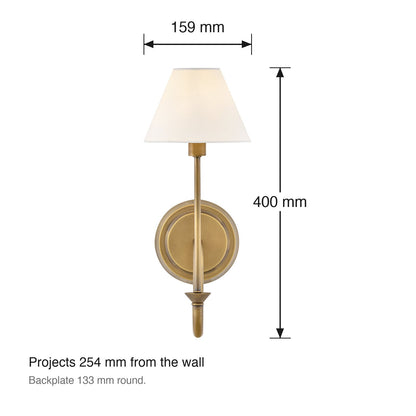 Greta Wall Sconce by Hinkley dimensions in millimetres