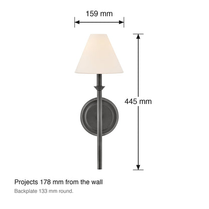 Greta Linear Wall Sconce by Hinkley dimensions in millimetres