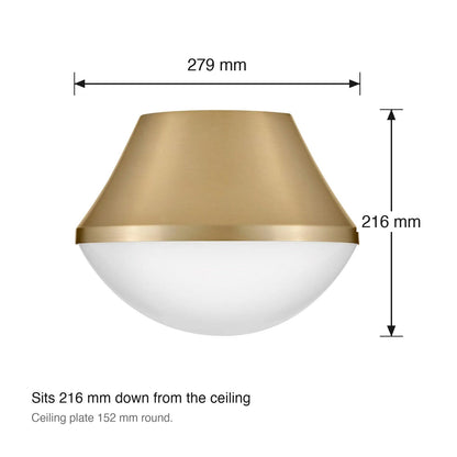 Haddie Small Flush Ceiling Mount by Lark dimensions in millimetres