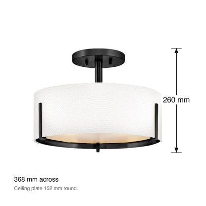 Halle Medium 3 Light Semi-Flush Ceiling Mount by Hinkley dimensions in millimetres