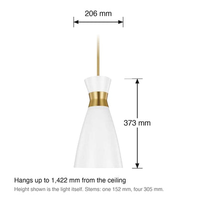 Heath Pendant by Visual Comfort dimensions in millimetres