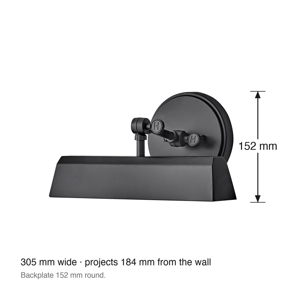 Arti Small Picture Light by Hinkley dimensions in millimetres