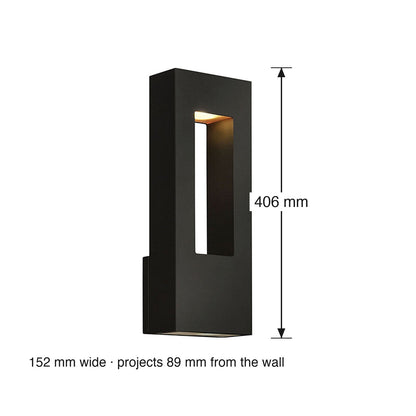 Atlantis Exterior Wall Lantern by Hinkley dimensions in millimetres