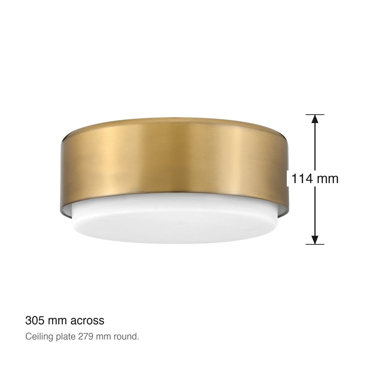 Cedric 2 Light Flush Ceiling Mount by Hinkley dimensions in millimetres