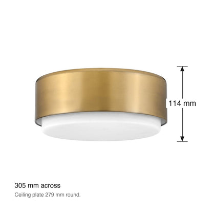 Cedric 2 Light Flush Ceiling Mount by Hinkley dimensions in millimetres