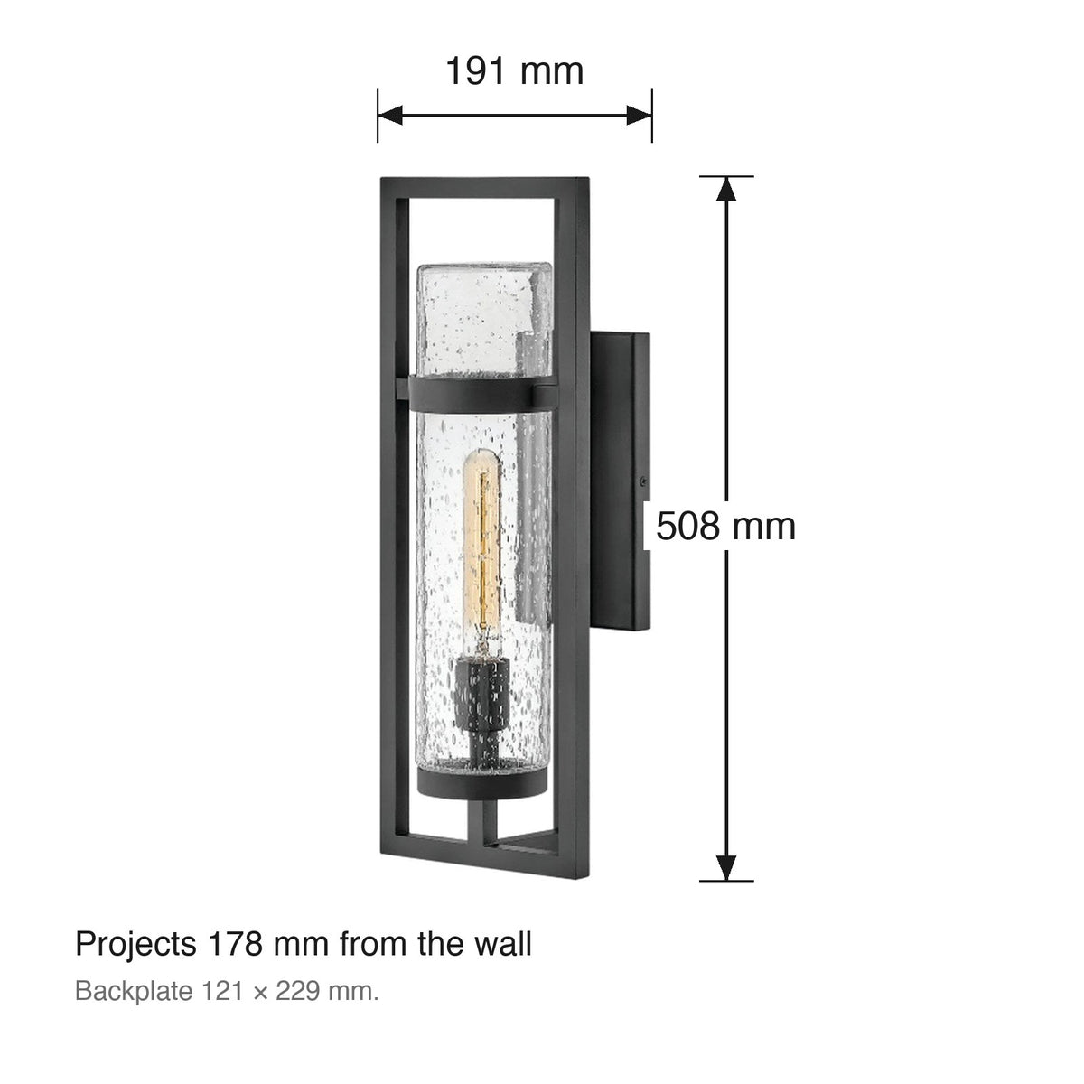 Cordillera Wall Bracket by Hinkley dimensions in millimetres