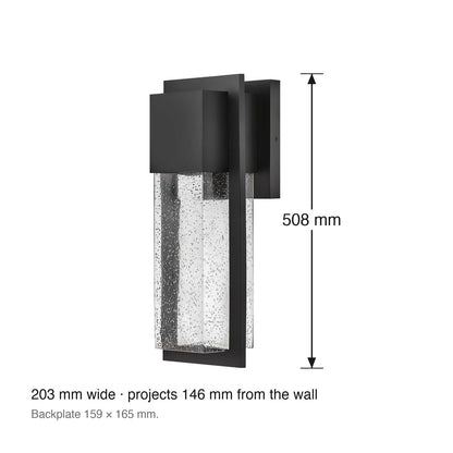 Alex Exterior Large Wall Lantern by Lark dimensions in millimetres