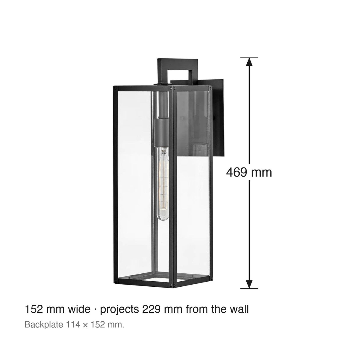 Max Medium Exterior Lantern by Hinkley dimensions in millimetres