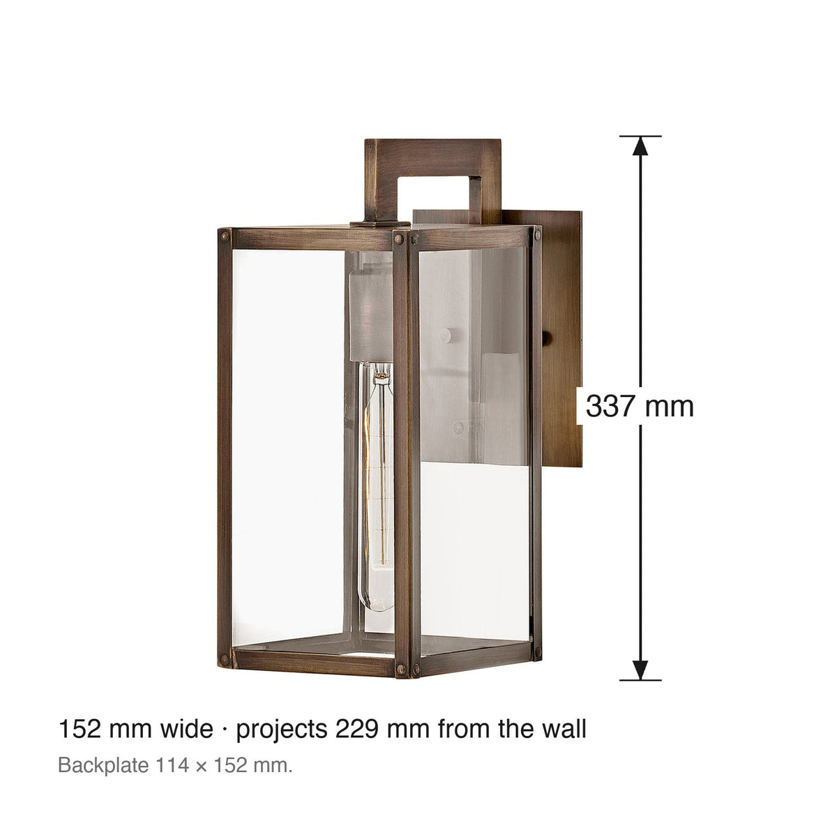 Max Small Exterior Lantern by Hinkley dimensions in millimetres