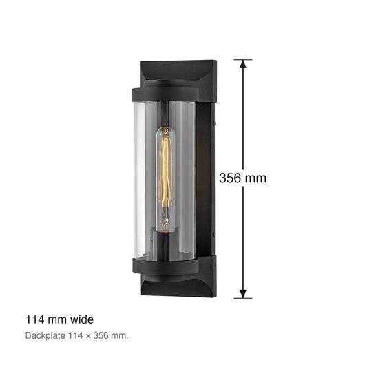 Pearson Exterior Wall Sconce by Hinkley dimensions in millimetres
