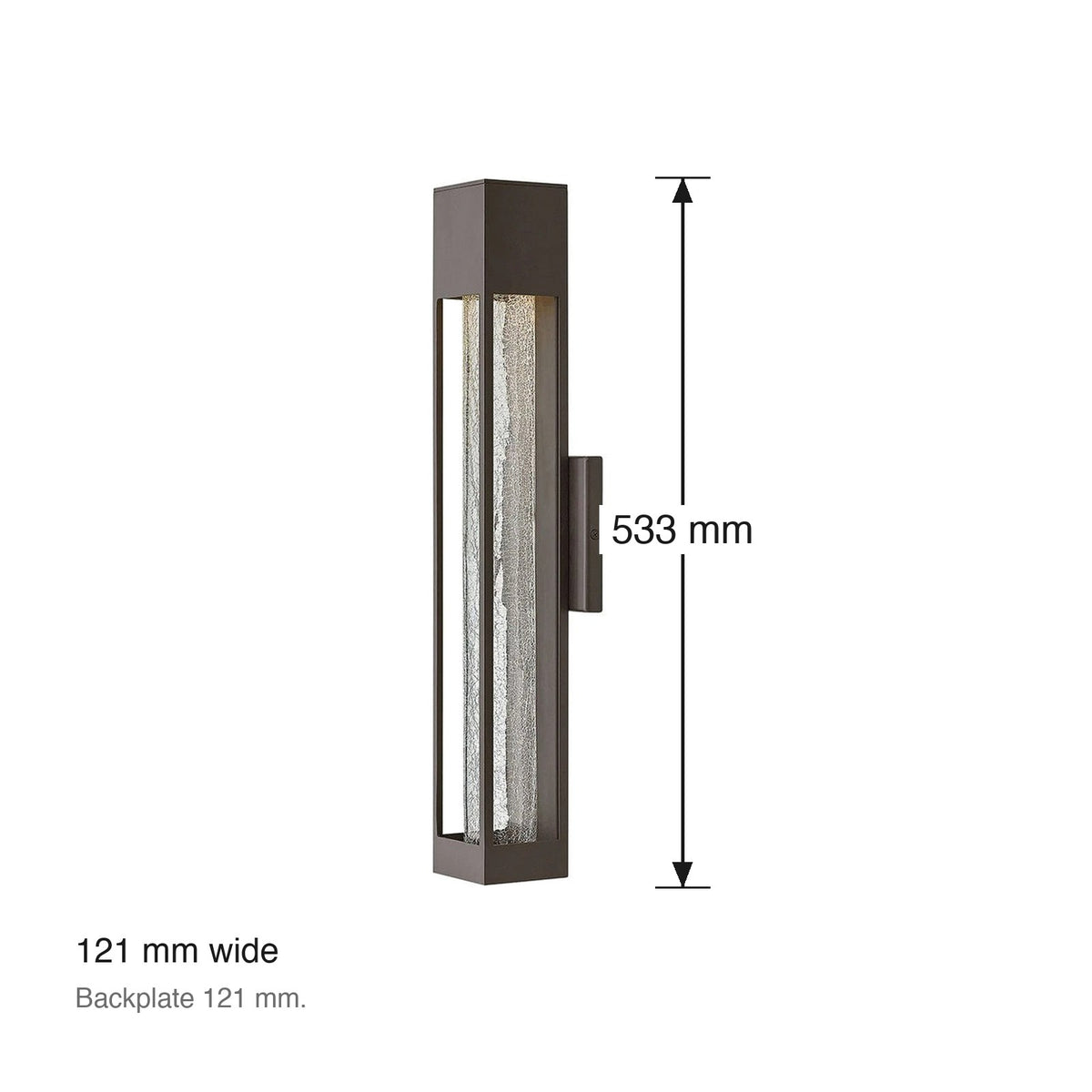 Vapor Large Exterior Wall Lantern by Hinkley dimensions in millimetres