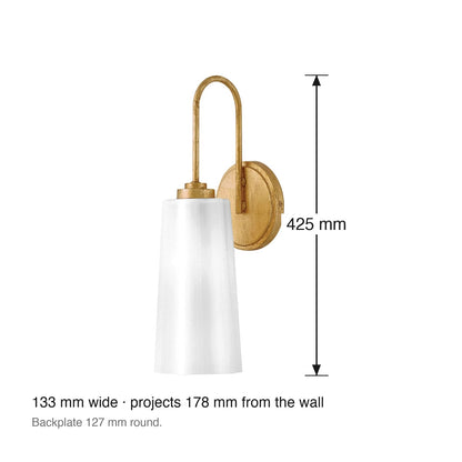 Honey Wall Sconce by Lark dimensions in millimetres