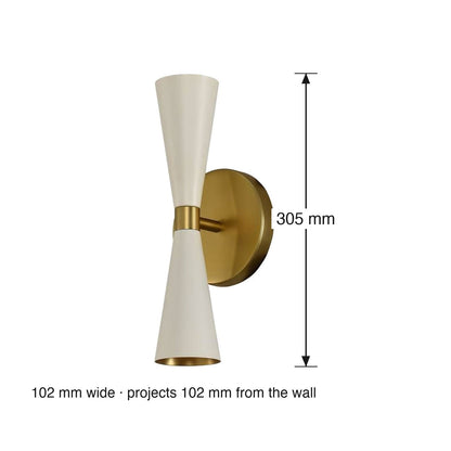Milo 2 Light Wall Bracket by Kalco dimensions in millimetres