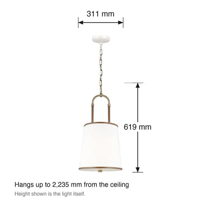 Katie Medium Pendant by Visual Comfort dimensions in millimetres