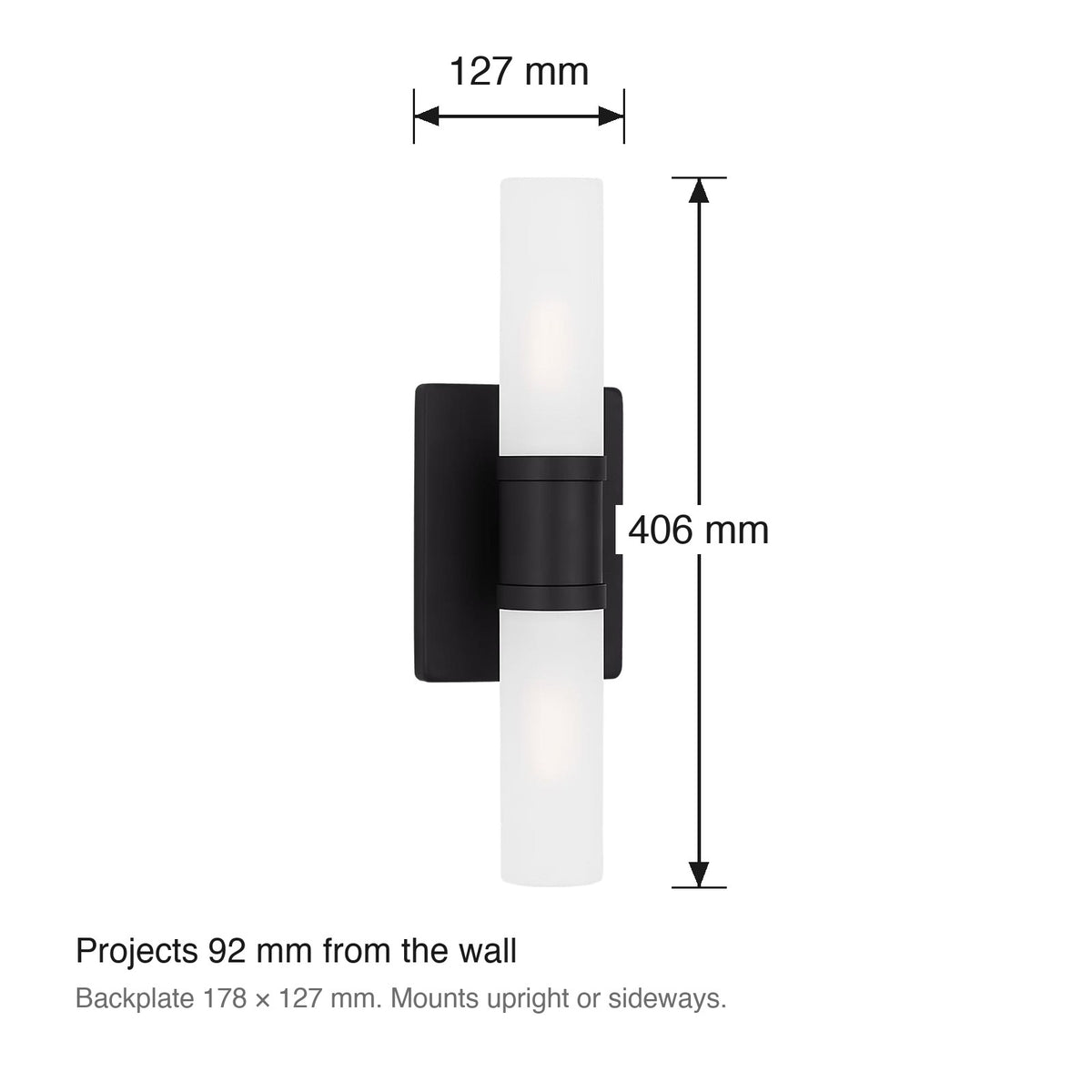 Keaton Small Wall Light dimensions in millimetres