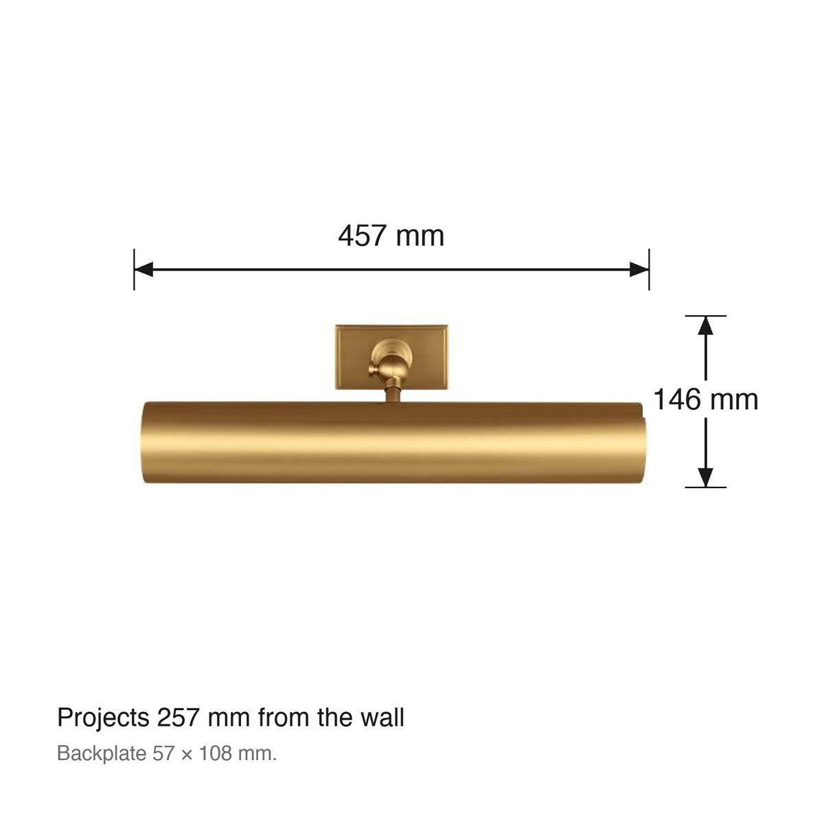 Kenyon Medium Wall Bracket by Visual Comfort dimensions in millimetres