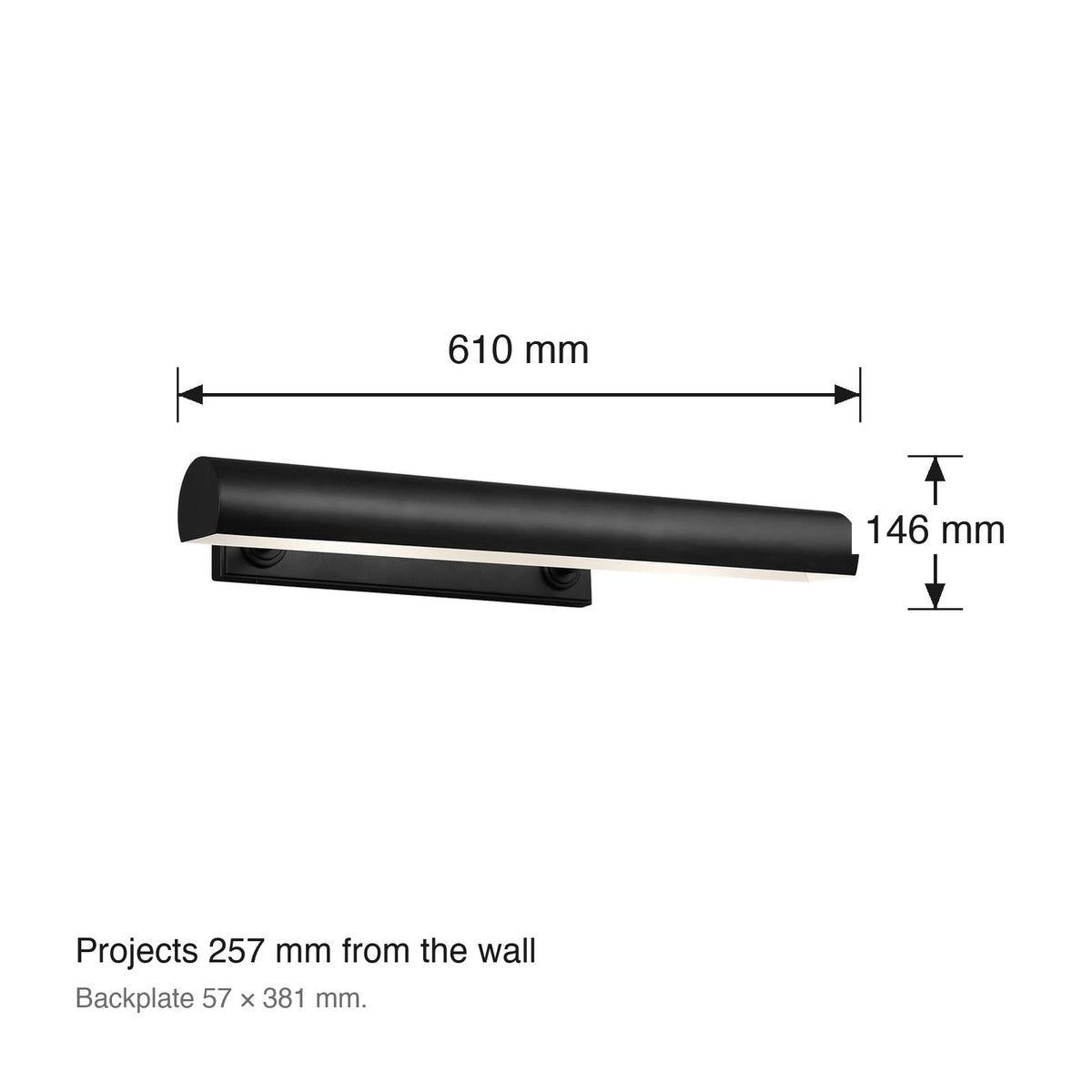 Kenyon Large Wall Bracket by Visual Comfort dimensions in millimetres
