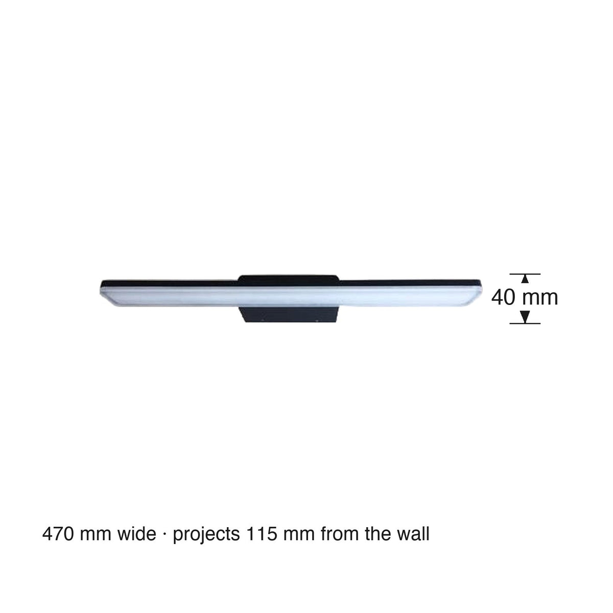 Lentini Small LED Vanity Light dimensions in millimetres