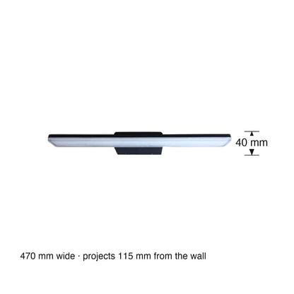 Lentini Small LED Vanity Light dimensions in millimetres