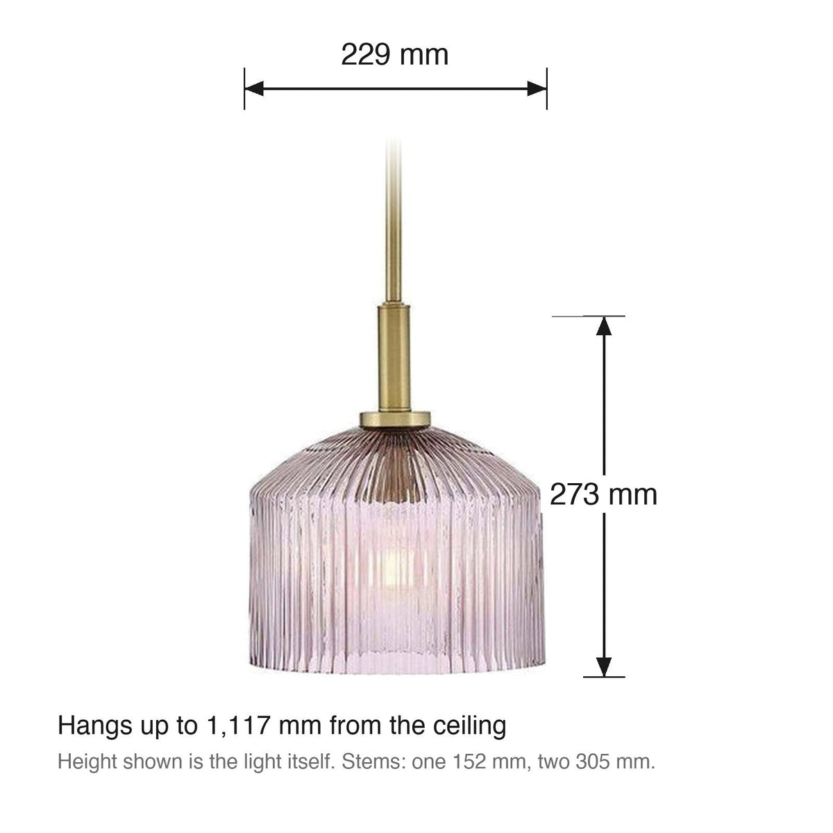 Lisette Pendant by Lark dimensions in millimetres
