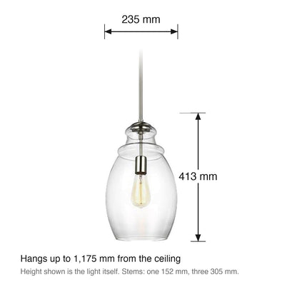 Marino Pendant by Visual Comfort dimensions in millimetres