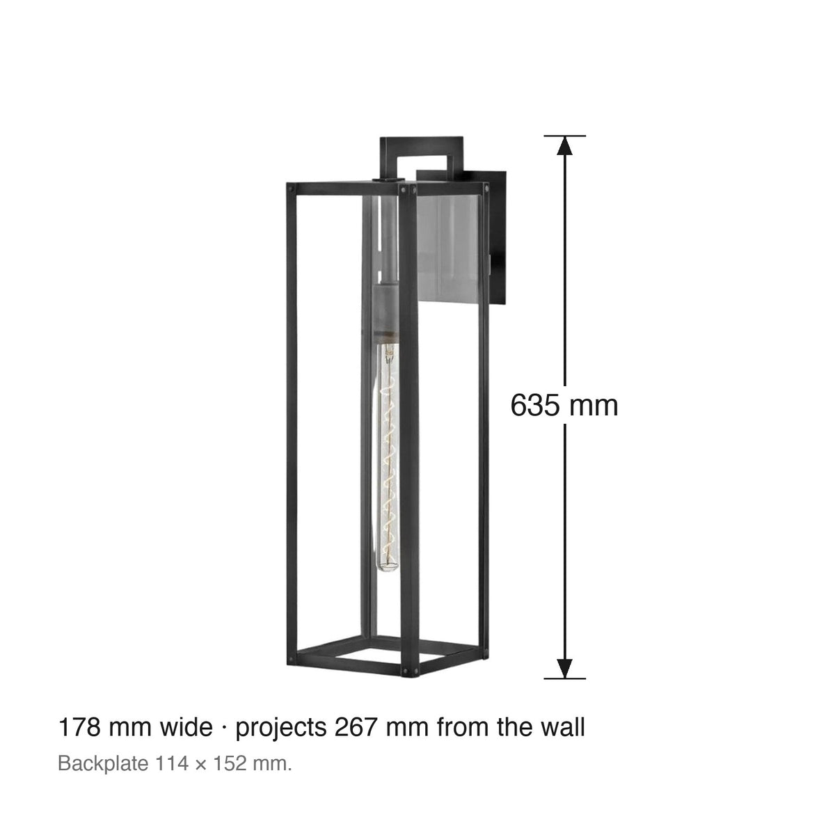 Max Large Exterior Lantern by Hinkley dimensions in millimetres
