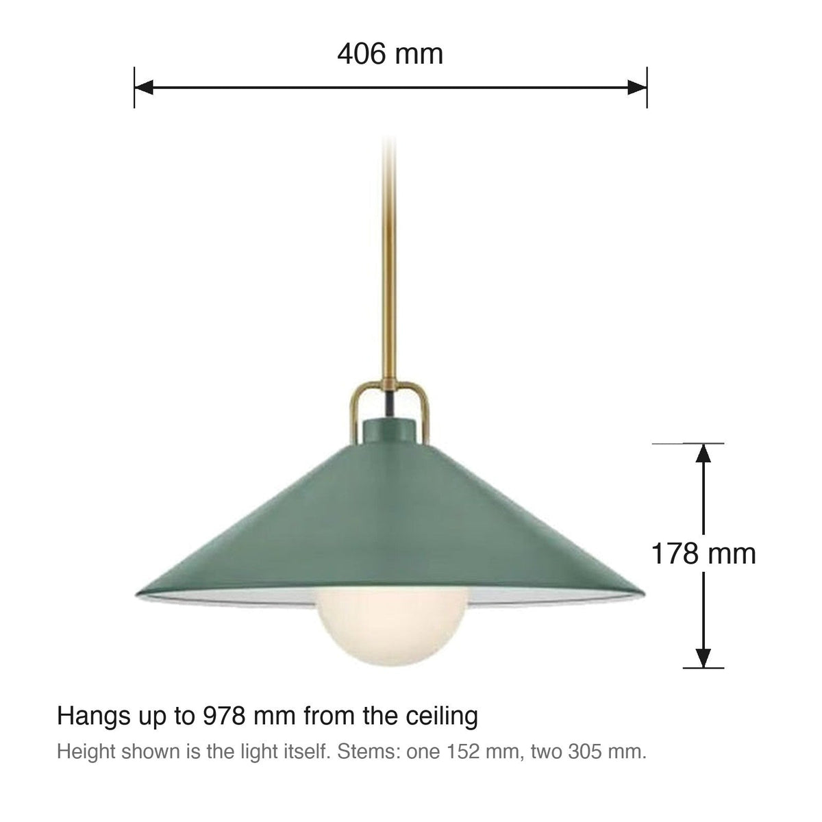 Milo Large Pendant by Lark dimensions in millimetres