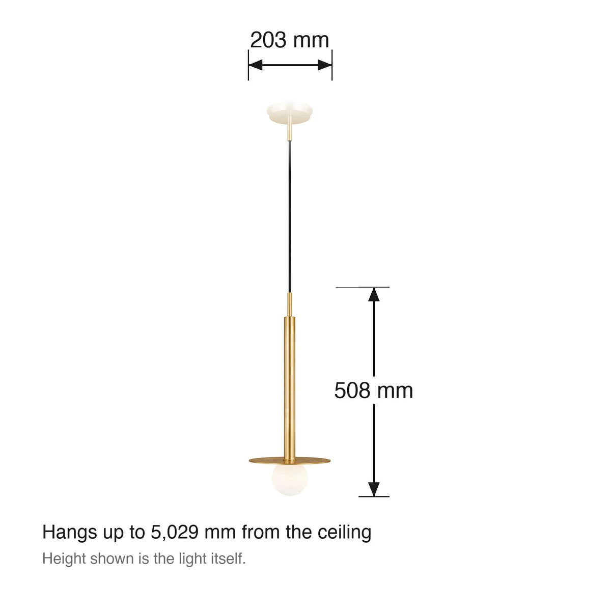 Nodes Medium Pendant by Visual Comfort dimensions in millimetres
