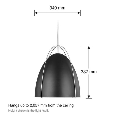 Norman Pendant by Visual Comfort dimensions in millimetres