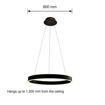 Orzano Ring LED Pendant dimensions in millimetres