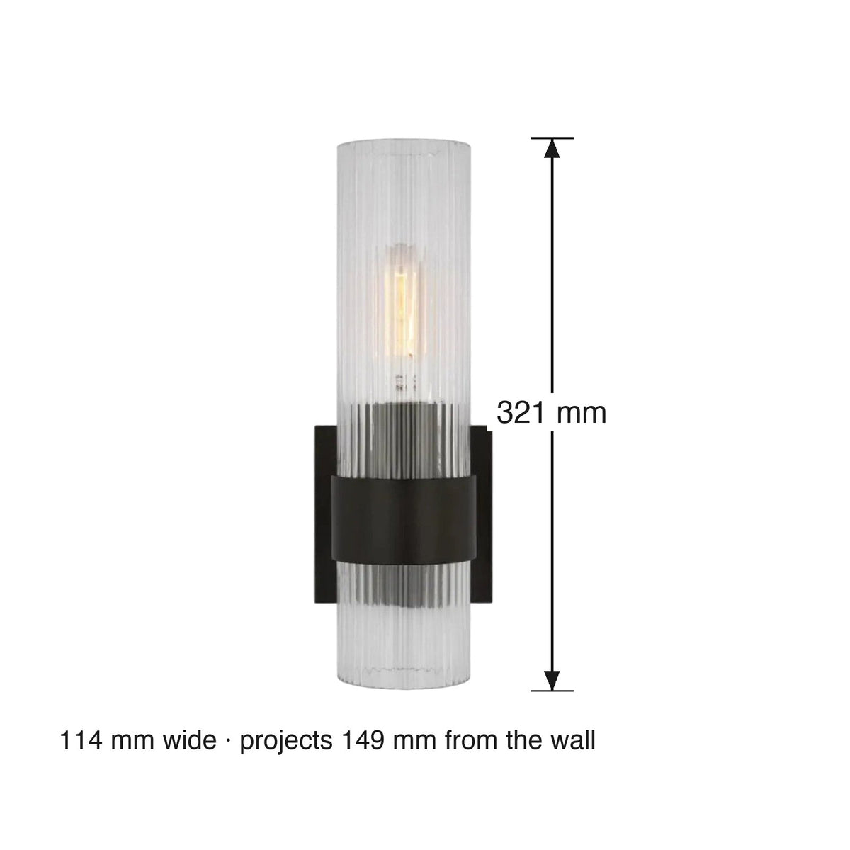 Geneva Wall Sconce by Visual Comfort dimensions in millimetres