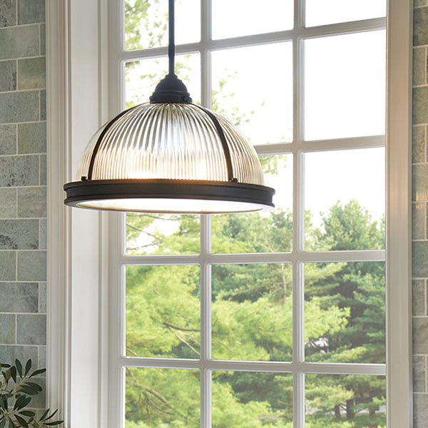 Pratt Street Single Pendant by Visual Comfort in a styled interior